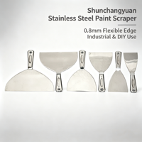 Spatule à peinture industrielle en acier inoxydable de qualité professionnelle, à tête plate, type couteau plat, bord flexible, épaisseur de la lame 0,8 mm, OEM