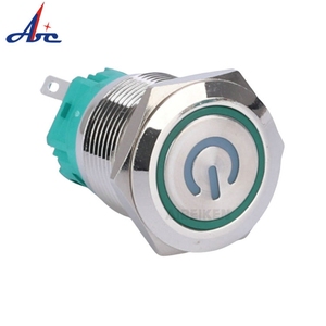19mm 12V IP67 không thấm nước 1no1nc phẳng đầu tròn màu xanh <span class=keywords><strong>LED</strong></span> màu - Product Image 2