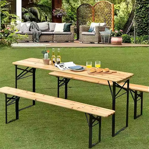 Moderno tavolo <span class=keywords><strong>da</strong></span> pranzo all'aperto Set di sedie estensibile <span class=keywords><strong>in</strong></span> <span class=keywords><strong>legno</strong></span> panca pieghevole per giardino cortile festa durevole pieghevole tavolo <span class=keywords><strong>da</strong></span> Picnic - Product Image 6