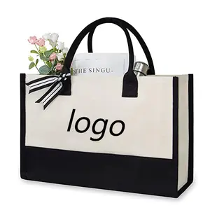 Customized Personalized Beach Wedding Jewelry Gift Packaging Tote Canvas Women's jute bags bangladesh