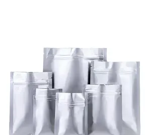 直立纯铝箔聚酯薄膜可重新密封拉链拉链食品包装储物袋袋