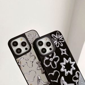 Coque de téléphone de luxe avec miroir de maquillage graffiti pour iPhone 11 12 13 14 15 16 Pro Max 15 16 Plus 15 Pro 16 Pro, coque rigide pour téléphone - Product Image 5