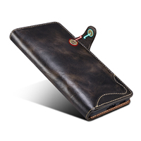 Funda de Teléfono Tipo Cartera con Tapa Abatible de Cuero Genuino, con Soporte y Protección Anticaídas, Compatible con la Serie Samsung S25/S24/S23/S22/S21/S20