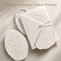 Invitations de mariage personnalisées modernes, dorées à chaud, avec monogramme en relief, design personnalisé, imprimées avec enveloppes