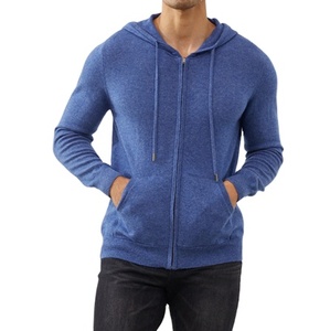 Custom <strong>Men</strong> Cashmere Hoodie Sweater <strong>Long</strong> Sleeve Knitted Wool Clothes <strong>Cardigan</strong> Full up Zipper - Product Image 2
