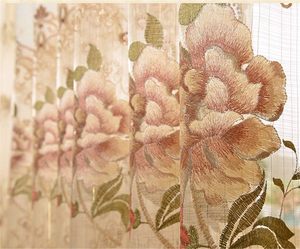 Elegant European Floral Embroidery Sheer Curtain Design for Bedroom Villa Natural Light Filtering Grommet <strong>Window</strong> <strong>Voile</strong> - Product Image 3