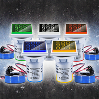 Din Rail 3-in-1 pengukur tegangan, indikator Voltmeter tampilan Digital LED fase tunggal 110V 230V AC 0-99Hz 100A frekuensi