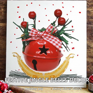Campanelle Natalizie Colorate Placcate Argento, Decorazioni Festive in Metallo, Campana Gigante Personalizzabile - Product Image 2
