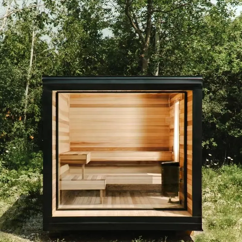 Kustomisasi Sauna Luar Ruangan Kayu Desain Modern Kelas Atas