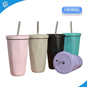 Hai lớp không thường xuyên hình thoi thép không gỉ rơm cup, liền mạch lót bên trong, chân không cách nhiệt lạnh món quà, tùy chỉnh khắc - Product Image 2