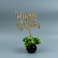 Décorations de gâteaux personnalisées en bambou pour fêtes d'anniversaire et de Pâques - Fournitures pour présentoirs de cartes pour enfants