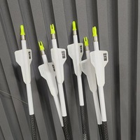 Flèches en carbone pur BTRO 3K, 12 pièces/boîte, ID 6,2 mm, tige de 32 pouces, spine 250-400, ailettes blanches de 2,5 pouces, pointes de 100 grains, service de coupe gratuit