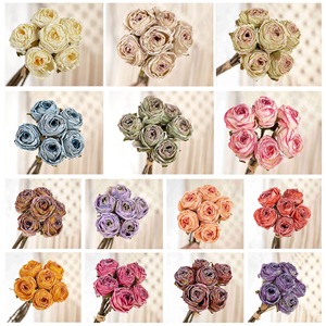 ช่อดอกกุหลาบประดิษฐ์ CallaFloral สีพีช สำหรับตกแต่งงานแต่งงาน งานฝีมือแขวนผนังแบบมาคราเม่ จัดดอกไม้ - Product Image 3