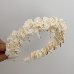 Serre-tête plissé en satin Super Féerique, style japonais et coréen, doux et élégant, en résine plastique, fait main, pour mariage - Product Image 6