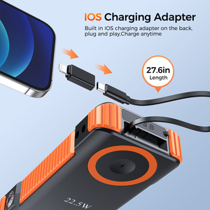 Cargador Solar Portátil <span class=keywords><strong>de</strong></span> 20000mAh con Cable Retráctil y Carga Inalámbrica para <span class=keywords><strong>Viajes</strong></span> al Aire Libre - Product Image 4