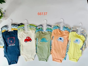 Conjunto de Mameluco de Algodón para Bebé Recién Nacida <span class=keywords><strong>Manga</strong></span> <span class=keywords><strong>Larga</strong></span> Diseño Completo de Dibujos Animados para 3 Meses en Stock - Product Image 4