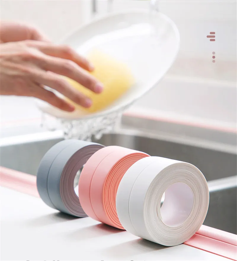 ПВХ дополнительно режущая водонепроницаемая лента для ванны, кухни, самоклеящаяся герметичная лента, кухонная герметичная лента