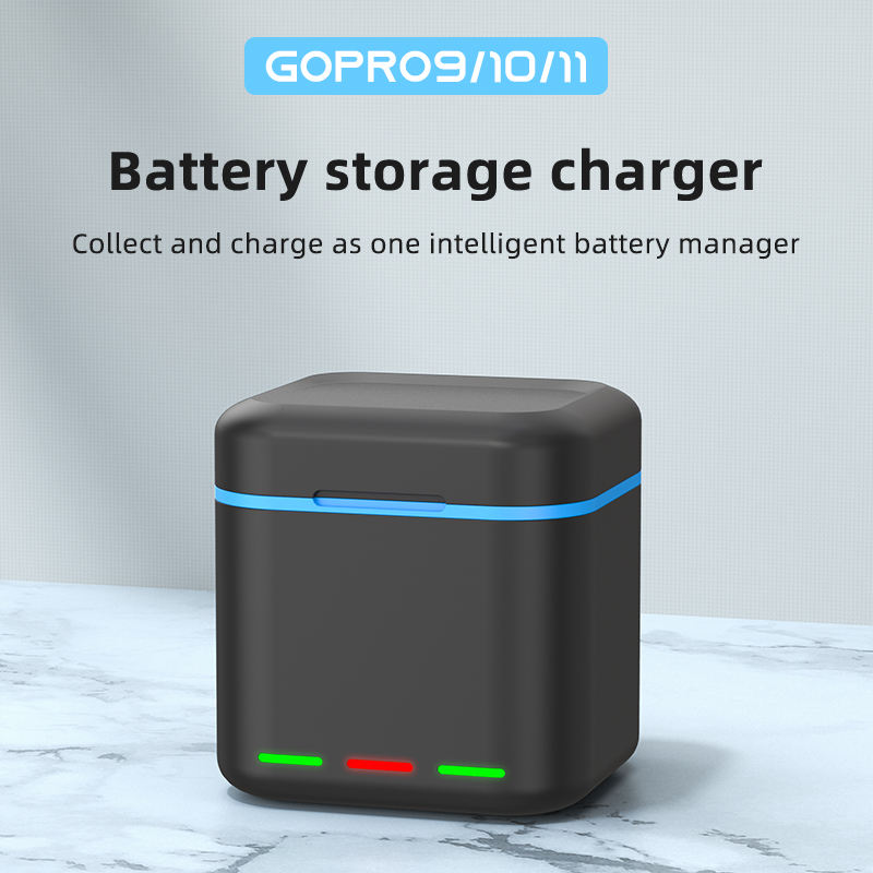 Factory Price Triple Storage Battery Charger Box for Gopro 9/10/11 Without Battery for Gopro Accessories