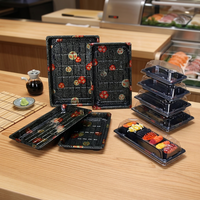 Wenpak WP07 Disposable Commercial Sushi Snack Tray High-Grade PET Material Customizable Logo/Graphic Design Japanese Printing
