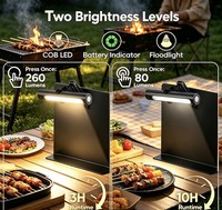 Lampe de barbecue magnétique rechargeable pour grillades en extérieur avec support réglable, luminosité à 2 niveaux, accessoires de grillades