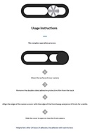 Cache-caméra avant coulissant double pour smartphone, anti-espion, protection de confidentialité, autocollant de sécurité fin pour webcam