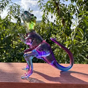 Ab el yapımı hayvan heykel popüler masa dekorasyon özelleştirilmiş kristal cam dinozor heykelcik