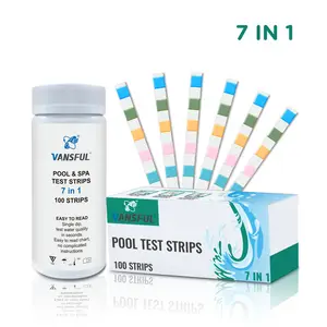 Vente chaude 7 en 1 Bandelettes de <span class=keywords><strong>test</strong></span> de <span class=keywords><strong>piscine</strong></span> et de spa <span class=keywords><strong>Bandelette</strong></span> de <span class=keywords><strong>test</strong></span> de <span class=keywords><strong>chlore</strong></span> de <span class=keywords><strong>piscine</strong></span> pour bains à remous 100 pièces - Product Image 2