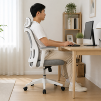 Silla Ergonómica de Malla para Computadora, para Estudiantes de Secundaria, Oficina en Casa, Giratoria, Altura Ajustable, para Sala de Estar, Hotel, Comercial