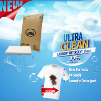 Papier à lessive biodégradable ultra concentré écologique, nettoyage en profondeur, détergent, savon, feuille de lessive