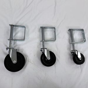 Roulettes à ressort pour portail, roue en acier à roulement à billes de 4 pouces, accessoire industriel pour entrée, sans frein, type à trou de boulon - Product Image 2