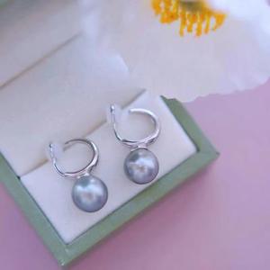 Pendientes de Plata S925 con Perlas DIY, Accesorio de Moda para Mujer, con Cuentas Redondas de 9-12 mm, Modelo 21812 - Product Image 2