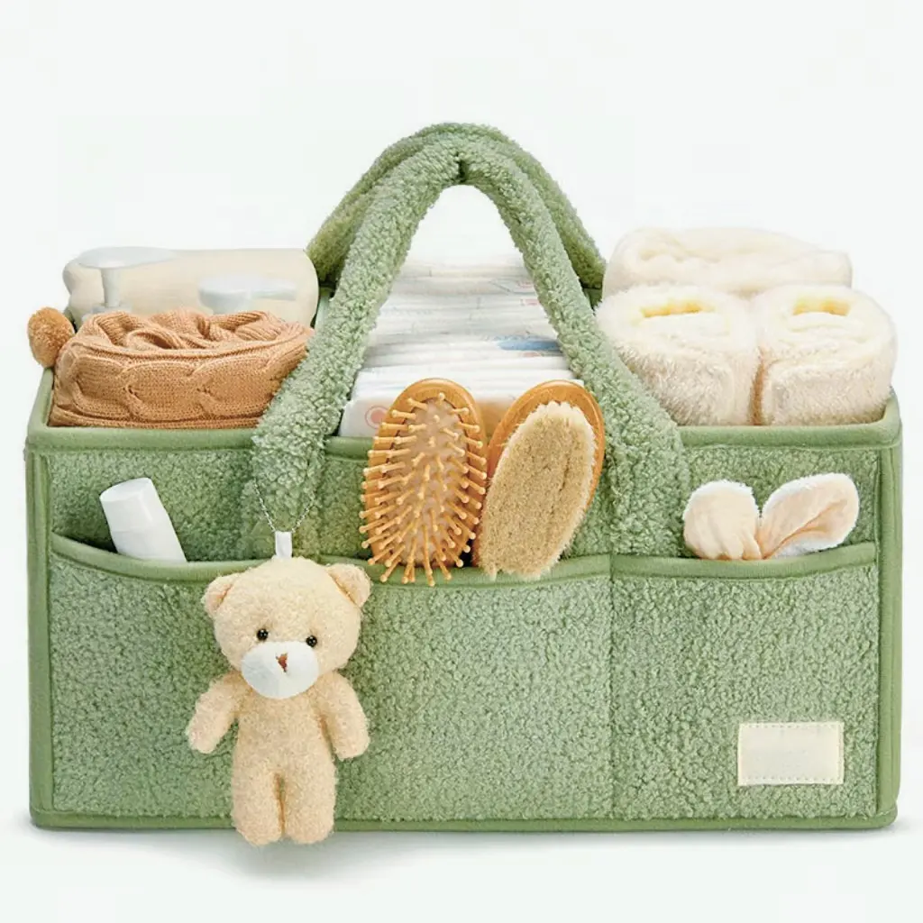 Wholesale Price Felt Baby Diaper Caddy Nappy Organizer Storage Basket Mommy Bag With Nursery Storage