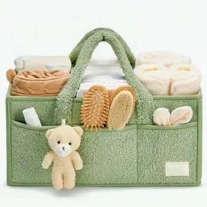 Panier de rangement pour couches en feutre pour bébés au prix de gros Panier de rangement pour couches Sac pour maman avec rangement pour pépinière