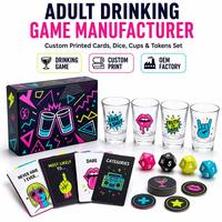 Jeu de société personnalisé pour adultes, jeu de cartes premium avec verres à shot, jeu de fête avec roue tournante, vente en gros OEM
