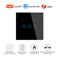 Interrupteur mural tactile intelligent Tuya ZigBee, panneau en verre standard UE, 1/2/3 voies, commande vocale via application, interrupteur domotique intelligent 220V