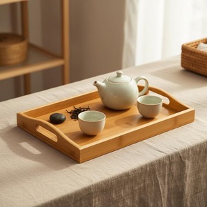 Most Selling Handmade Wooden Serving <b>Tray</b> With Handles For Serving Food Drinks <b>Tea</b> Coffee Available At Export Price - Product Image 1