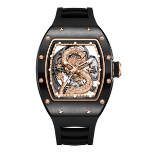 CHANCE Men 3D Dragon Dial <b>Mechanical</b> Transparent Waterproof Sports <b>Watch</b> New Stainless Steel case Automatic <b>Watch</b> Business <b>Watch</b> - Product Image 1