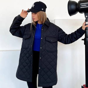 Manteau d'hiver pour femme en coton décontracté, léger, chaud, à carreaux, mi-long, imperméable, <span class=keywords><strong>nouveau</strong></span>, épaissi, 2022 - Product Image 4