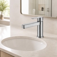 Robinet de lavabo en acier inoxydable 304, monotrou, à poser sur le plan, finition brossée, moderne, sans plomb, OEM/ODM