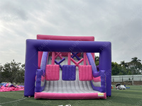 Parcours d'obstacles gonflable géant en promotion : Défi Ninja gonflable 5k avec jeux extrêmes pour adultes