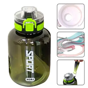 Tasse de voyage en plastique Portable Sport Fitness bouteille d'eau avec sangle grande capacité paille tasse espace tasse