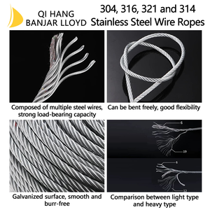 Cable de Acero Inoxidable 304/316, Galvanizado y Sin Galvanizar, 6x36ws Iwrc, de 16mm, 18mm, 22mm, 38mm, 44mm - Product Image 4