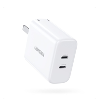 Chargeur mural UGREEN 45W GaN à double port USB C avec prise pliable, adaptateur secteur USB-C PD pour ordinateur portable et mobile