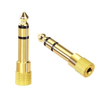 Vàng Mạ Kẽm Hợp Kim 6.35mm 1/4 inch TRS Stereo Nam đến 3.5mm 1/8 Inch Nữ Jack Cắm Tai Nghe 6.35mm Stereo Adapter Âm Thanh