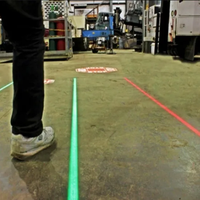Projecteur de ligne de sécurité virtuelle LED verte/rouge pour entrepôt, marqueur de ligne d'avertissement laser bleu