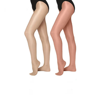 BT00037 - Collants de danse professionnels à pieds, super foncés, couleur toast clair, brillants et chatoyants