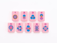 Tuiles de Mahjong en Acrylique Rose Luxe Moderne Américain, Tuiles de Mahjong Rose Pétale Minimalistes, 160 pièces pour le Divertissement