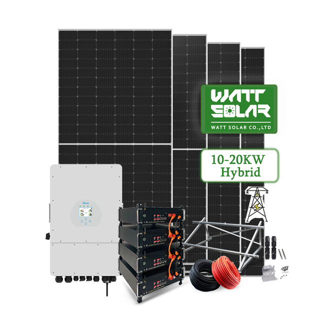 Hybrid System Solar Kit 5Kw 10Kw 12Kw 15Kw 18Kw 20Kw 25Kw 30Kw Off Grid Solar Power Energy System Storage Home Commercial