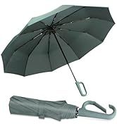 Paraguas de Coche Automático de 10 Varillas con Plegado Inverso, Tira Reflectante de Seguridad, Resistente al Viento, Doble Uso (Sol y Lluvia), con Logotipo Personalizado