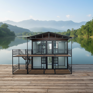 บ้านคอนเทนเนอร์เหล็กสองชั้น ทนทาน พร้อมบันไดพับได้ ระเบียง ขนาด 40 ฟุต 2 ชั้น สำหรับอยู่อาศัยในเมืองและสำนักงาน - Product Image 1